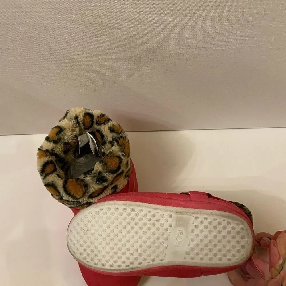 Sweet Girls winter Cheetah Print Boots Size  7-8
